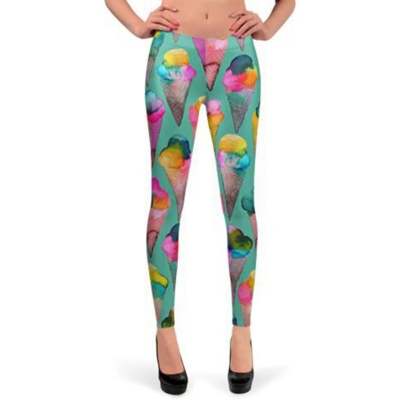 Nuvango Ice Cream Print Leggings by Ninola Size Medium - Picture 4 of 16